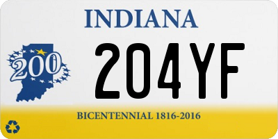 IN license plate 204YF