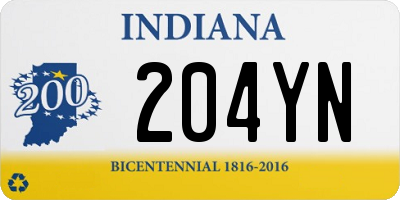 IN license plate 204YN