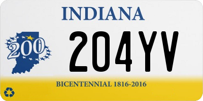 IN license plate 204YV