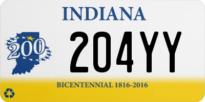 IN license plate 204YY