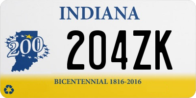 IN license plate 204ZK