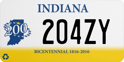 IN license plate 204ZY