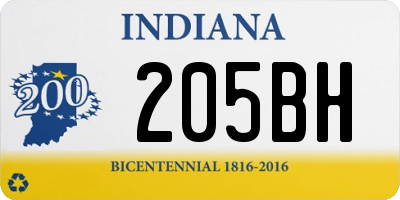 IN license plate 205BH