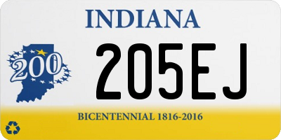 IN license plate 205EJ