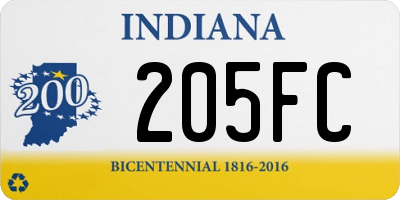 IN license plate 205FC