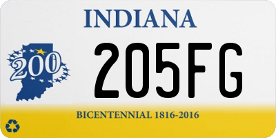 IN license plate 205FG