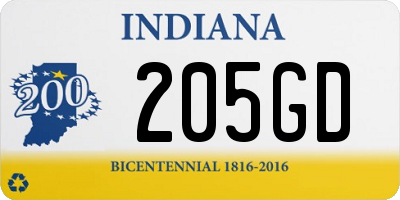 IN license plate 205GD