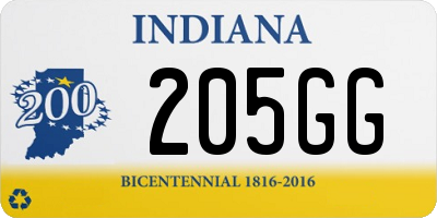 IN license plate 205GG