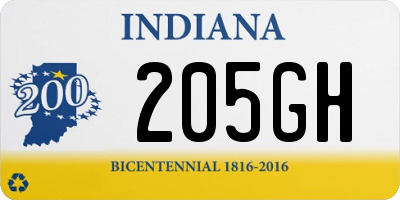 IN license plate 205GH