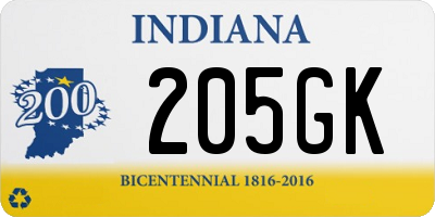 IN license plate 205GK