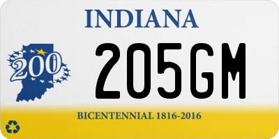 IN license plate 205GM