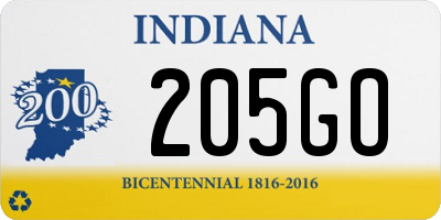 IN license plate 205GO