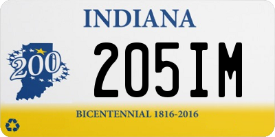 IN license plate 205IM