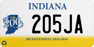 IN license plate 205JA