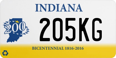 IN license plate 205KG