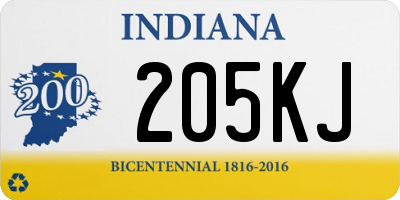 IN license plate 205KJ