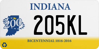 IN license plate 205KL