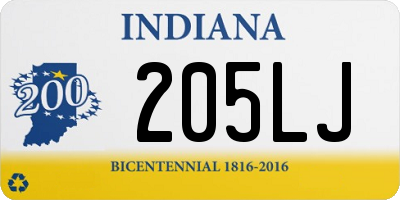 IN license plate 205LJ