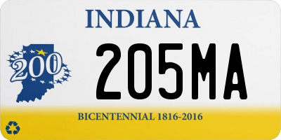 IN license plate 205MA