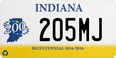 IN license plate 205MJ