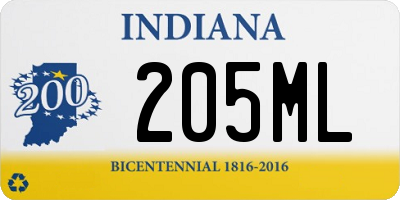 IN license plate 205ML