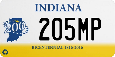 IN license plate 205MP