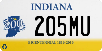 IN license plate 205MU