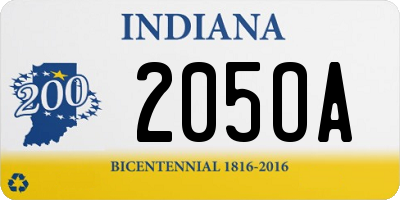 IN license plate 205OA