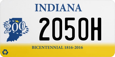 IN license plate 205OH