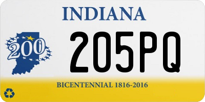 IN license plate 205PQ