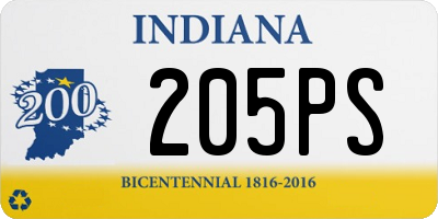 IN license plate 205PS