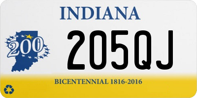 IN license plate 205QJ