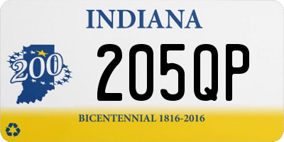 IN license plate 205QP