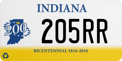 IN license plate 205RR