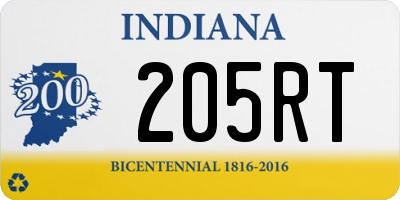 IN license plate 205RT