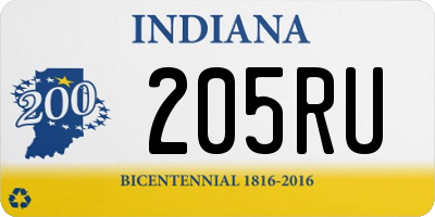 IN license plate 205RU