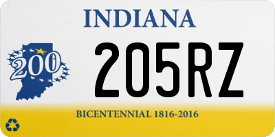 IN license plate 205RZ