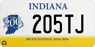 IN license plate 205TJ