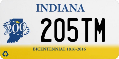 IN license plate 205TM