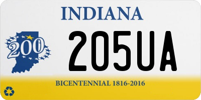 IN license plate 205UA