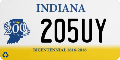 IN license plate 205UY