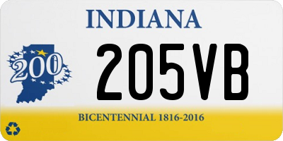 IN license plate 205VB