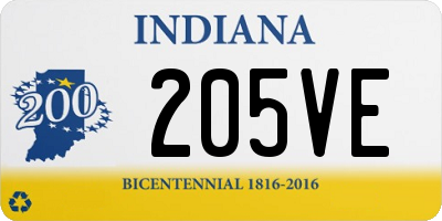 IN license plate 205VE