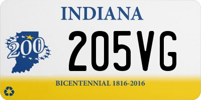 IN license plate 205VG