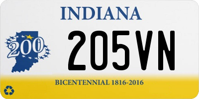 IN license plate 205VN