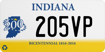 IN license plate 205VP