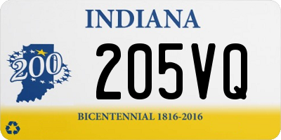 IN license plate 205VQ