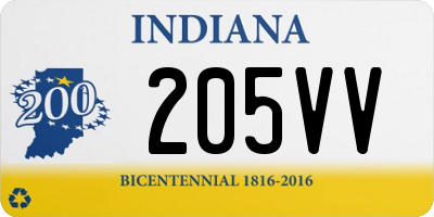 IN license plate 205VV