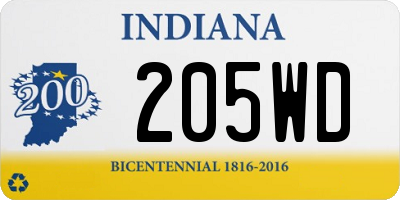 IN license plate 205WD