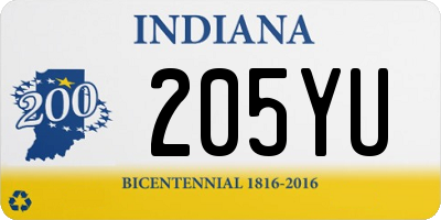 IN license plate 205YU